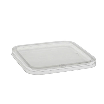 EarthsChoice® Square Flat Lid, 6", Clear, RPET, 60 Lids/Pack, 6 Packs/Case-B2B Discounters