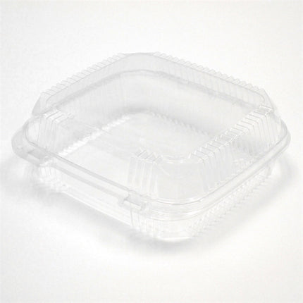Pactiv® ClearView® SmartLock® Medium Hinged Lid Container, 8.2" X, 8.3" X 2.9", Clear, 200/Case-B2B Discounters