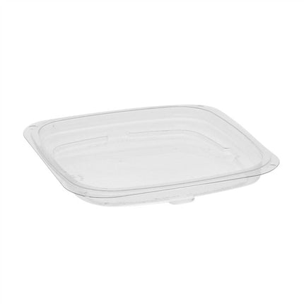 Pactiv® Flat Recessed Lid for 4" Square Container, Clear, PET, 960/Case-B2B Discounters