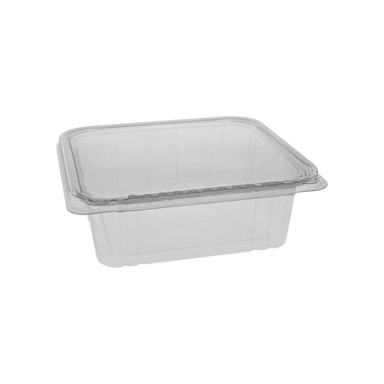 EarthChoice® Tamper-Evident Hinge Lid Deli Container with Flat Lid, 64oz, Clear, RPET, 150/Case-B2B Discounters