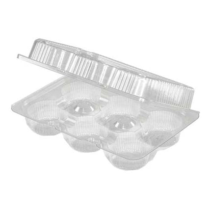 Pactiv® 6 Muffin Container with Bar Locks, Clear, PET, 220/Case-B2B Discounters