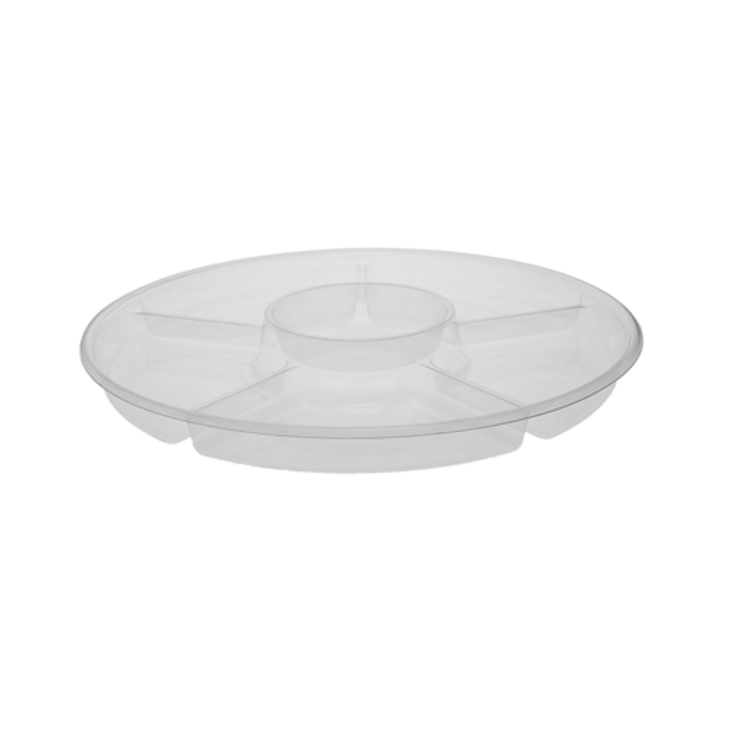 Pactiv® 5-Compartment Round Platter, 16