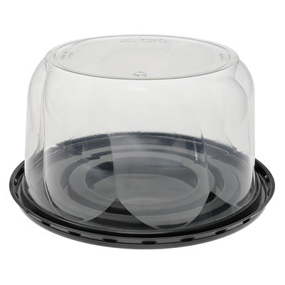 Pactiv® Fluted Dome Lid & Base for 6" Cake, 4.3" Tall, Clear, 100/Case-B2B Discounters