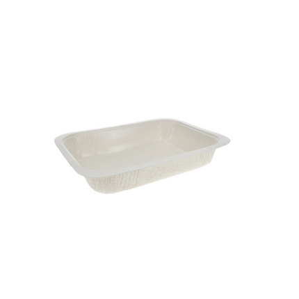 Pactiv® Pressware Duel-ovenable Paperboard Tray, PFAS-Free, 21oz, 5 X 7", White, 500/Case-B2B Discounters