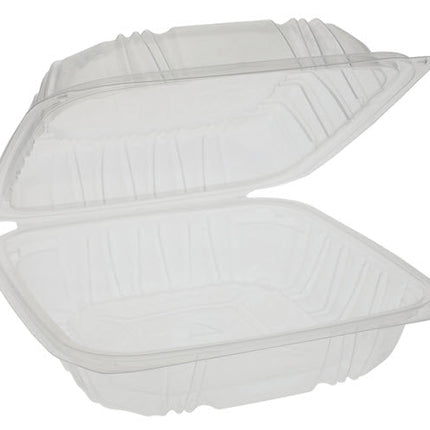 Earth Choice® Vented Hinged Lid Container, 10.5" X 9.5", Clear, PP, 132/Case-B2B Discounters