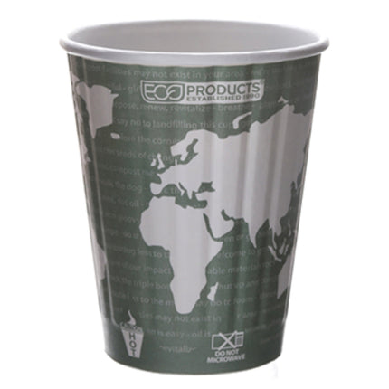 Eco Products Compostable World Art™ Insulated Hot Cup, 12oz, 600/Case-B2B Discounters