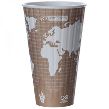 Eco Products Compostable World Art™ Insulated Hot Cup, 20oz, 600/Case-B2B Discounters