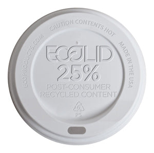 Eco Products BlueStripe™ EcoLid® Hot Cup Lid for 10-20oz Hot Cups, White, 10-20oz, 1000/Case-B2B Discounters