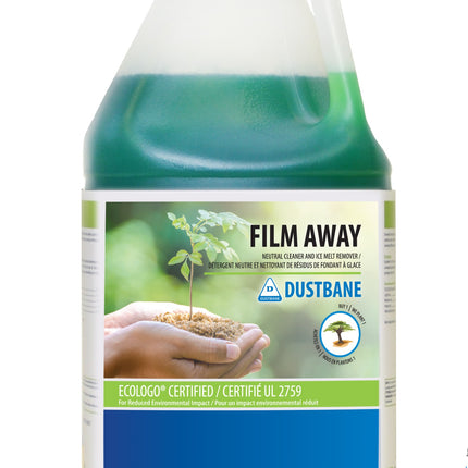 Dustbane Film Away Neutral Detergent and Ice Melt Remover, Green, 4/Case, Made In Canada-B2B Discounters