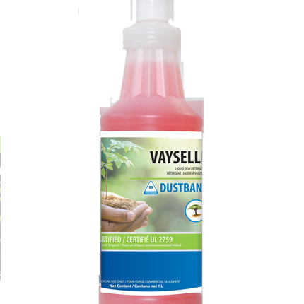 Dustbane Vayselle Liquid Dish Cleaner, Red Liquid, 1L, 12/Case-B2B Discounters