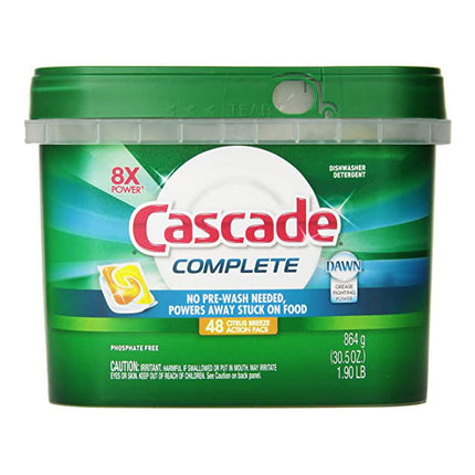 Cascades® Complete All-In-One Actionpacs Dishwasher Detergent, White, Blue and Green,48 Count, 6/Case-B2B Discounters