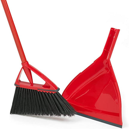 Vileda® Oskar Broom With Dustpan, Red, Sold Individually-B2B Discounters