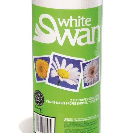 White Swan® Kitchen Towel, 2 Ply, White, 30 Rolls/Case-B2B Discounters