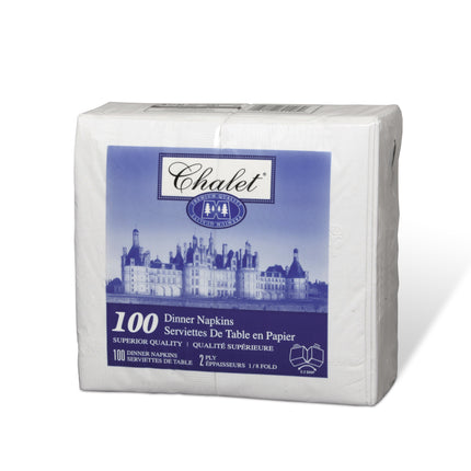 Kruger® Chalet Dinner Napkin, White, 2 Ply, 100 Shees/Roll, 30 Rolls/Case-B2B Discounters