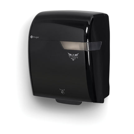Titan® Bold Electronic Hybrid Roll Towel Dispenser, Black, Rectangular, Plastic, 1/Case-B2B Discounters