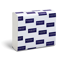 Embassy® TAD Multifold Towel, 1 Ply, White, 334 Sheets/Pack, 12 Packs/Case-B2B Discounters
