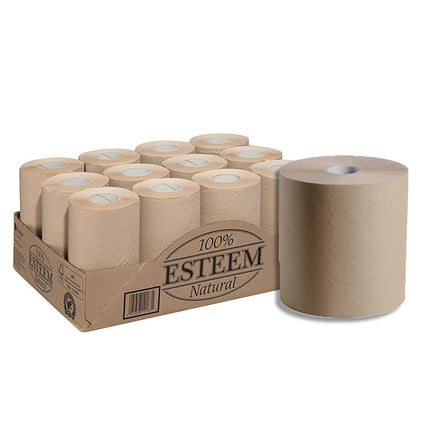 Esteem® Metro Long Roll Towel, 8" X 800', Brown, 6/Case-B2B Discounters