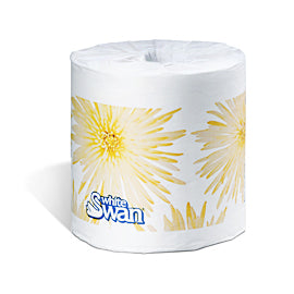 White Swan® Bathroom Tissue, 1-Ply, 48 Rolls/Case, 1000 Sheets/Roll, Made in Canada-B2B Discounters
