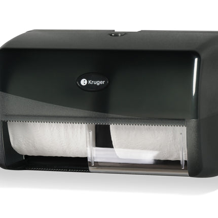 Kruger Noir Twin Bathroom Tissue Dispenser, Black, 1/Each-B2B Discounters