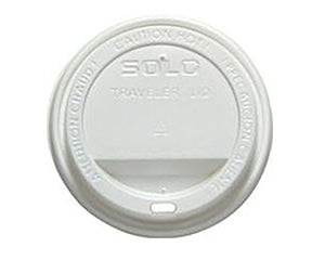 Dart® Traveler® Plastic Dome Cup Lid, 10-24oz, White, 1000/Case-B2B Discounters