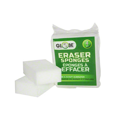 Globe™ Eraser Sponges, White, 4/Pack-B2B Discounters