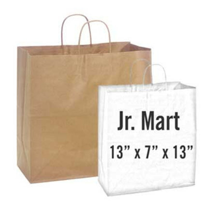 Jr Mart Brown Handled Shopper, 13" X 7" X 13", 250/Case-B2B Discounters