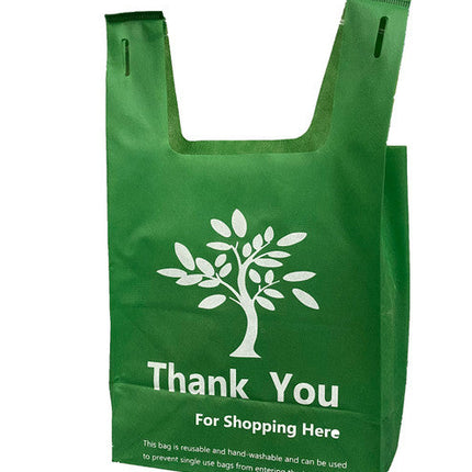 Petro Plastics Reusable Bags with Gusset, 11" X 17", 7" Bottom, Green & Print, PP, 200/Case-B2B Discounters