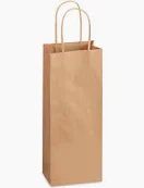 1 Bottle Wine Bag With Handles, Kraft, 250/Case-B2B Discounters