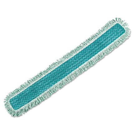 HYGEN™ Dust Mop Pad With Fringe, Green, 48" Width, Microfiber, Sold Individually-B2B Discounters