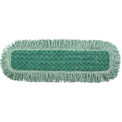 HYGEN™ Dust Mop Pad With Fringe, Green, 24" Width, Microfiber, Sold Individually-B2B Discounters