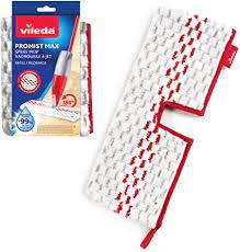 Vileda® ProMist Max Spray Mop Refill, Red and White, Microfiber, Rectangular, Sold Individually-B2B Discounters