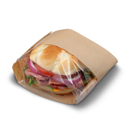 Delux Dublview Sandwich Bag, 4.5" X 2.5" X 8.5", Small, Natural, 500/Case-B2B Discounters