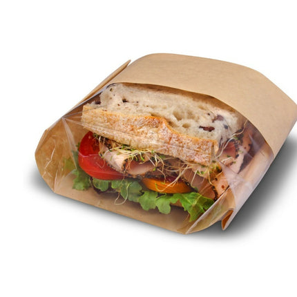 Dubl View To Go Deli Bag, 5.75" X 2.75" X 9.50", Natural, 500 Bags/Case-B2B Discounters