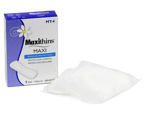 Maxithins® Regular Protection Maxi Pads, White, Rectangular, 250/Case-B2B Discounters