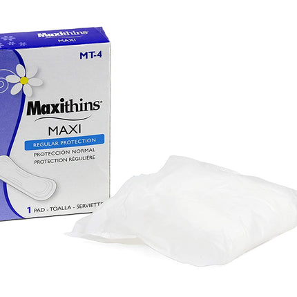 Maxithins® Regular Protection Maxi Pads, White, Rectangular, 250/Case-B2B Discounters