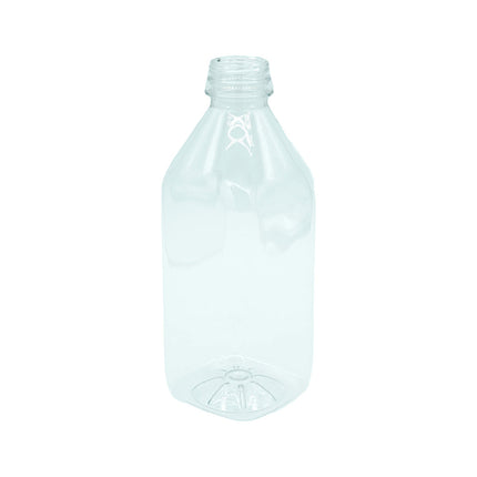 Juice Bottle PET Square, 1L, Clear, 168/Case-B2B Discounters