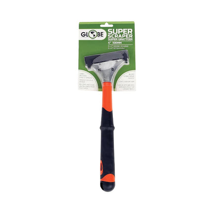 GLOBE 4 Inch Heavy Duty Scraper, 12" Long Handle with 5 Scraper blades, Black/Orange, 12/Pack-B2B Discounters