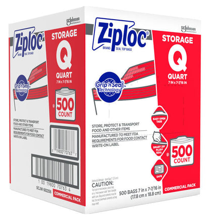 Ziploc® Storage Quart, Polyethylene, 500/Box-B2B Discounters