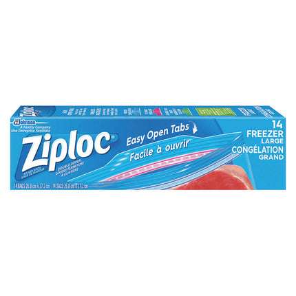 Ziploc® Freezer Bags, Large, 14 Bags/Box, 12 Boxes/Case-B2B Discounters