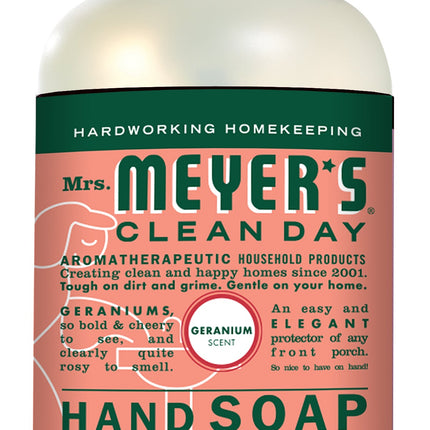 Mrs. Meyer's® Hand Soap, Geranium, 370ml, White, 6/Case-B2B Discounters