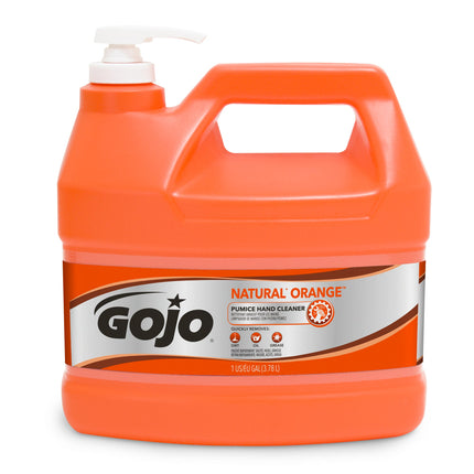 Gojo® Natural Orange Pumice Hand Cleaner, Pump Dispenser, 1gal, Orange, 4/Case-B2B Discounters