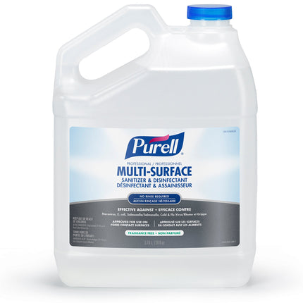 Purell® Professional Multi-Surface Sanitizer & Disinfectant, No-Rinse, 3.78 L, 4 Bottles/Case, Made in Canada-B2B Discounters