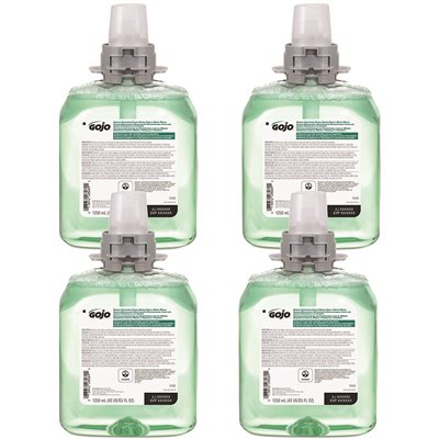 Gojo® Foam Hand, Hair, and Body Wash, Green Liquid, Cucumber-Melon Fragrance, 1250ml, 4/Case-B2B Discounters