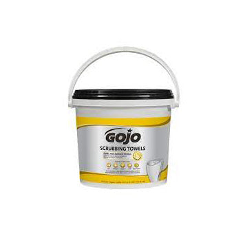 GOJO® Heavy Duty Scrubbing Towels, White, Citrus Fragrance, 170 Sheets/Bucket, 2 Buckets/Case-B2B Discounters