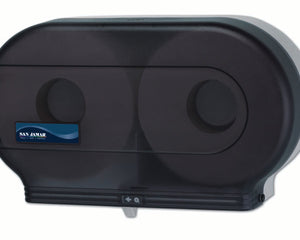 San Jamar® JBT Junior Twin Toilet Tissue Dispenser, Black, Sold Individually-B2B Discounters