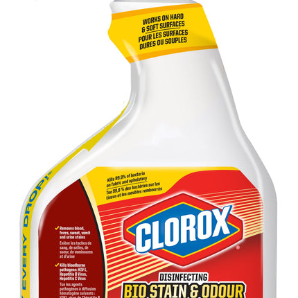 Clorox® Biostain & Odor Remover Spray, Trigger Spray, 946ml, 9/Case-B2B Discounters