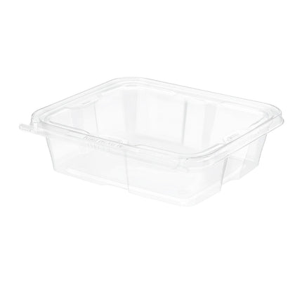 Safe-T-Fresh® Deli Container, Hinged With Flat Lid, 48oz, Clear, Rectangle, 150/Case-B2B Discounters