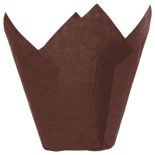 McNairn® Tulip Baking Cup, Dark Chocolate, 175mm Wide Top, 1000/Case-B2B Discounters