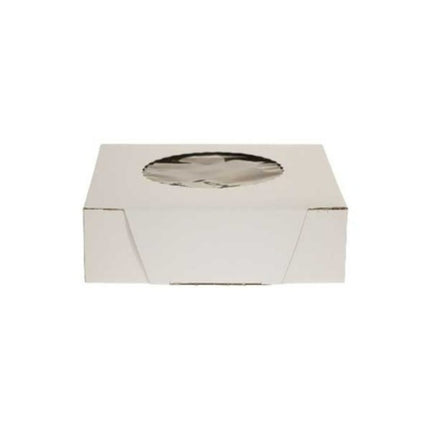 Carrosel Pie Box with Polypro Window, 5" X 5" X 1.5", White, 750/Case-B2B Discounters