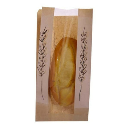 Carro Paper Bread Bag With Cello Window, 7" X 4" X 14.75", 1000/Case-B2B Discounters